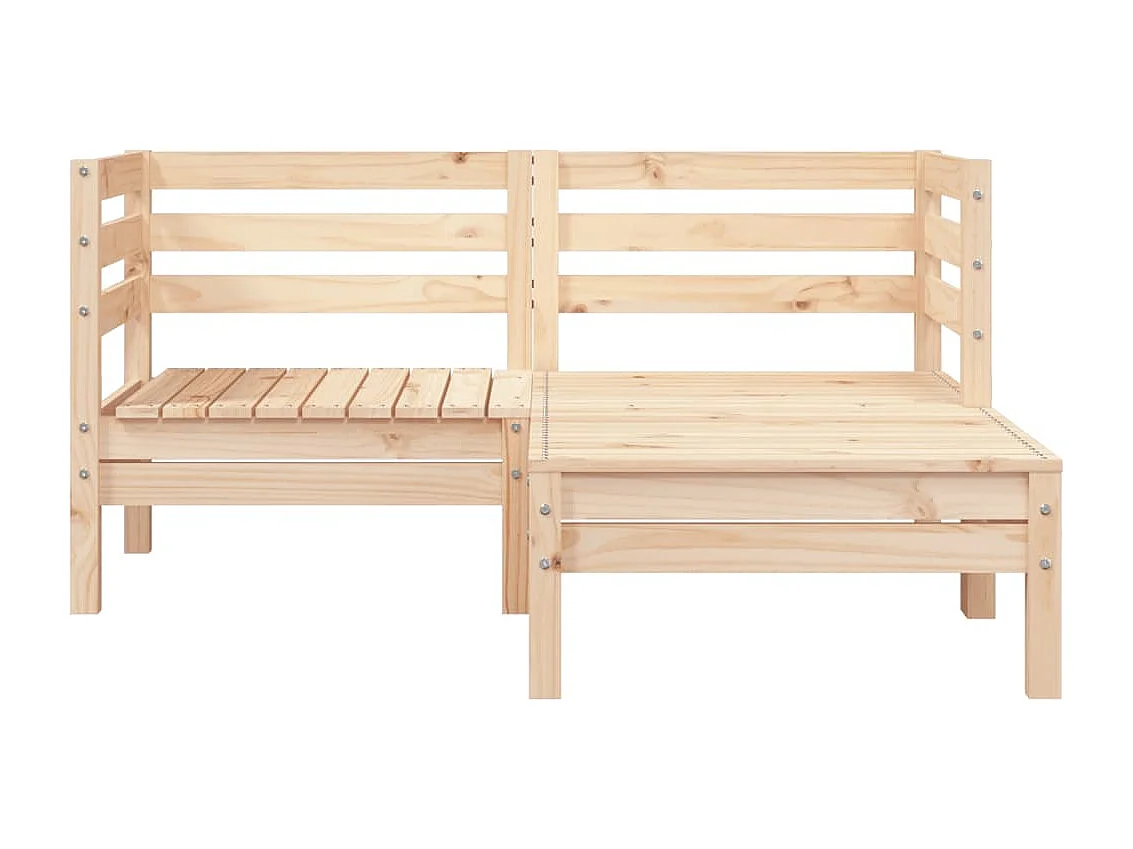 Canapé de jardin 2 places et repose-pied bois pin massif FR15030