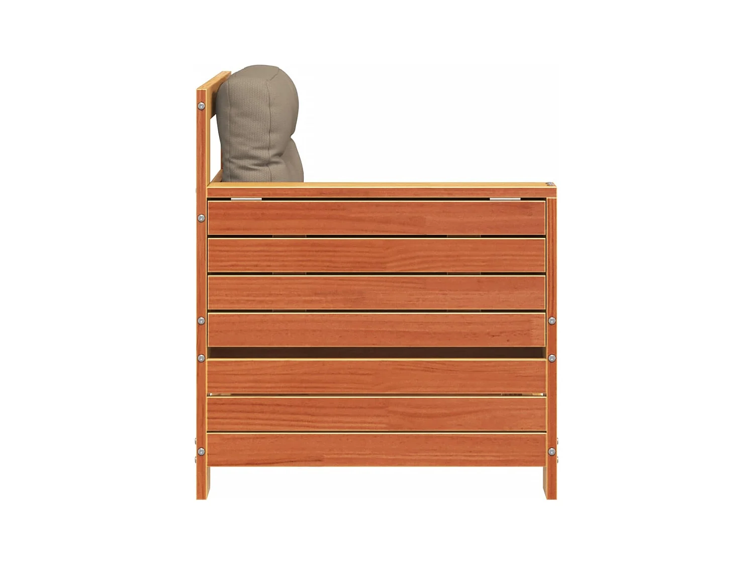 Canapé de jardin accoudoir coussins cire marron bois pin massif FR455032