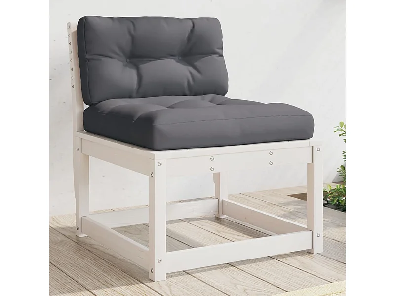 Sofá de jardín con cojines madera maciza de pino blanco ES820373