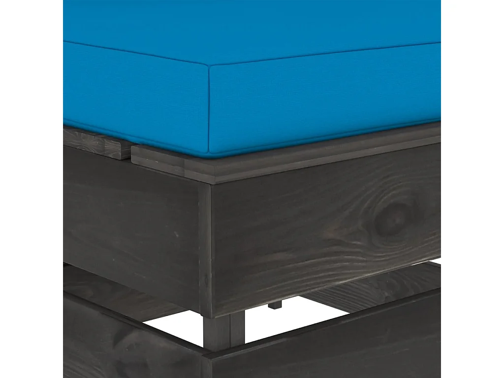 Canapé central sectionnel avec coussins Bois imprégné de gris FR27059