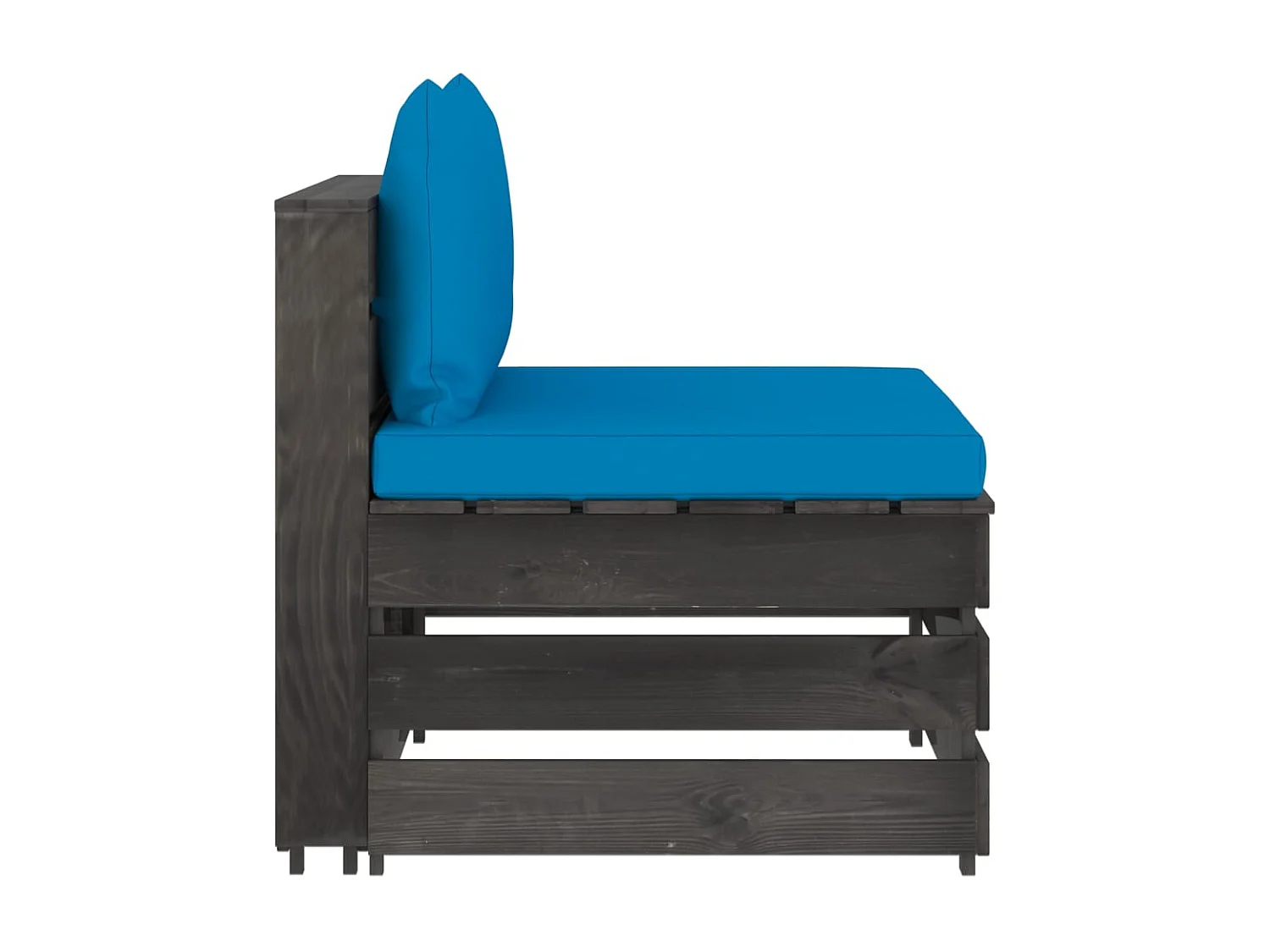 Canapé central sectionnel avec coussins Bois imprégné de gris FR27059