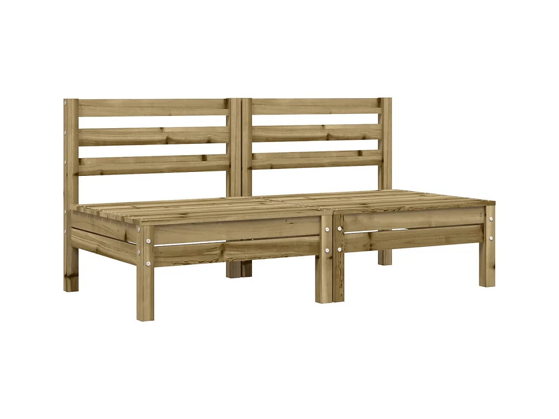 Tuinbanken 2 st zonder armleuningen met kussens hout BE941273