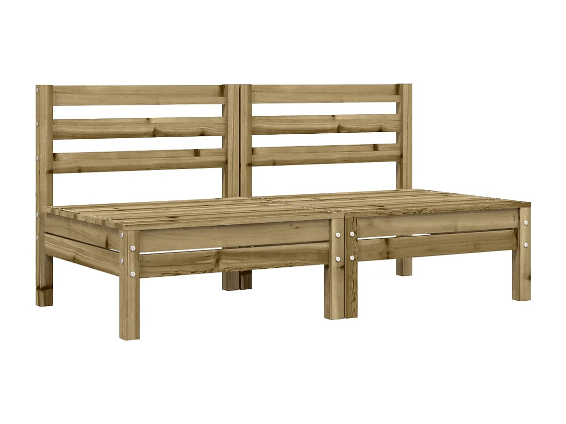 Canapé de jardin sans accoudoirs et coussins 2 pcs pin imprégné FR92142