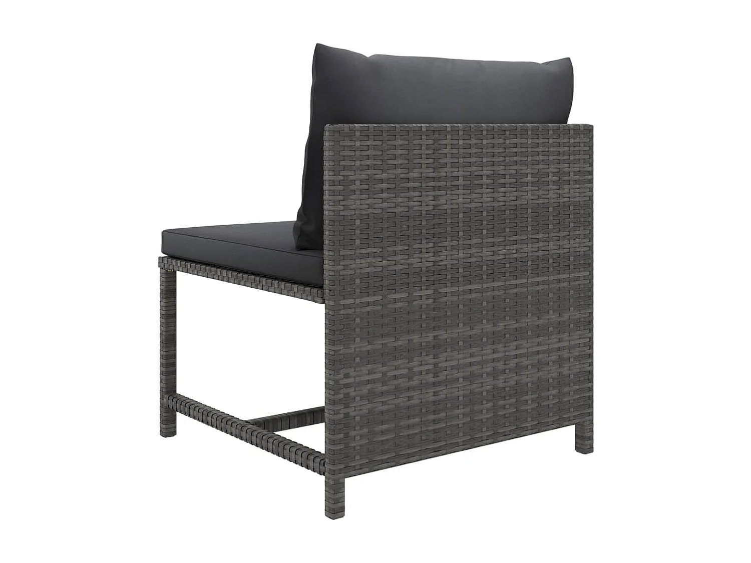 Middenbank sectioneel met kussens poly rattan grijs BE880047