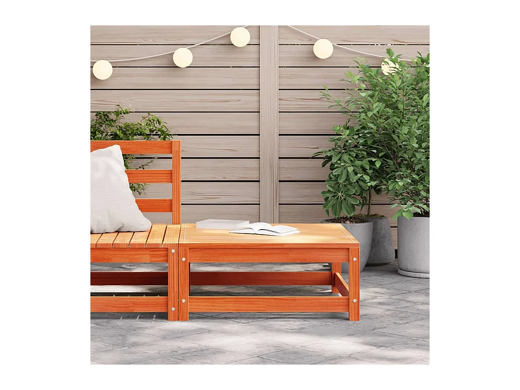 Canapé de jardin - Repose-pied de jardin cire marron 70x70x30cm bois de pin massif FR80741