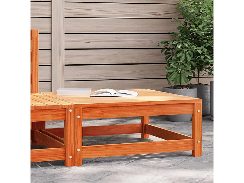 Canapé de jardin - Repose-pied de jardin cire marron 70x70x30cm bois de pin massif FR80741