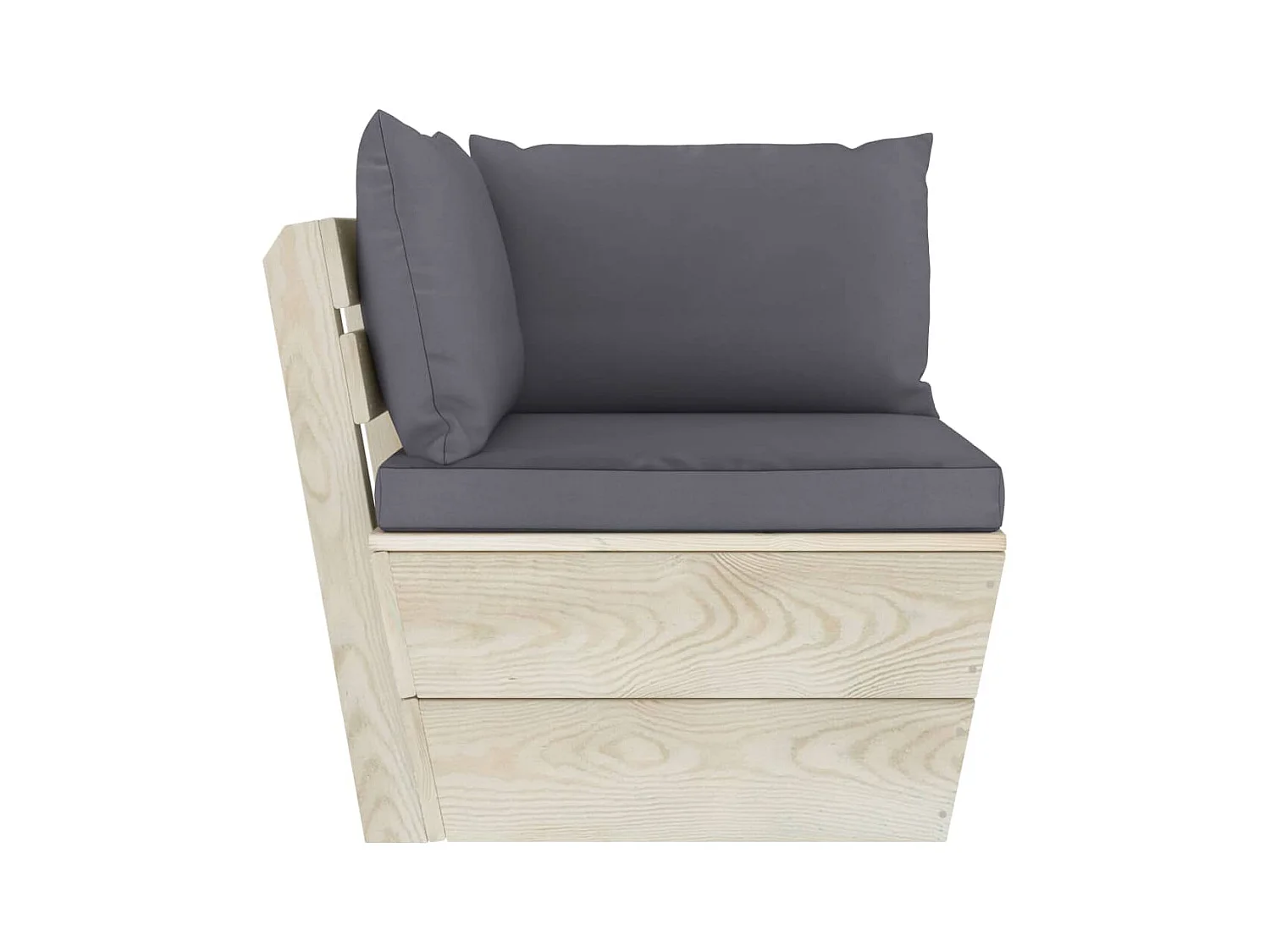 Canapé d'angle palette de jardin avec coussins Épicéa imprégné FR37166