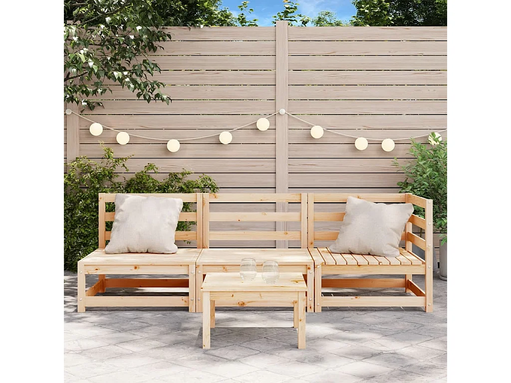 Canapé de jardin 3 places bois de pin massif FR50556