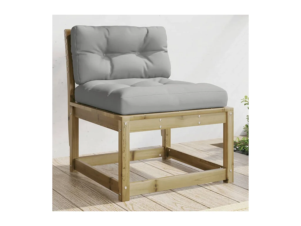 Lot de 2 Canapés de jardin avec coussinspcs bois de pin imprégné FR890770