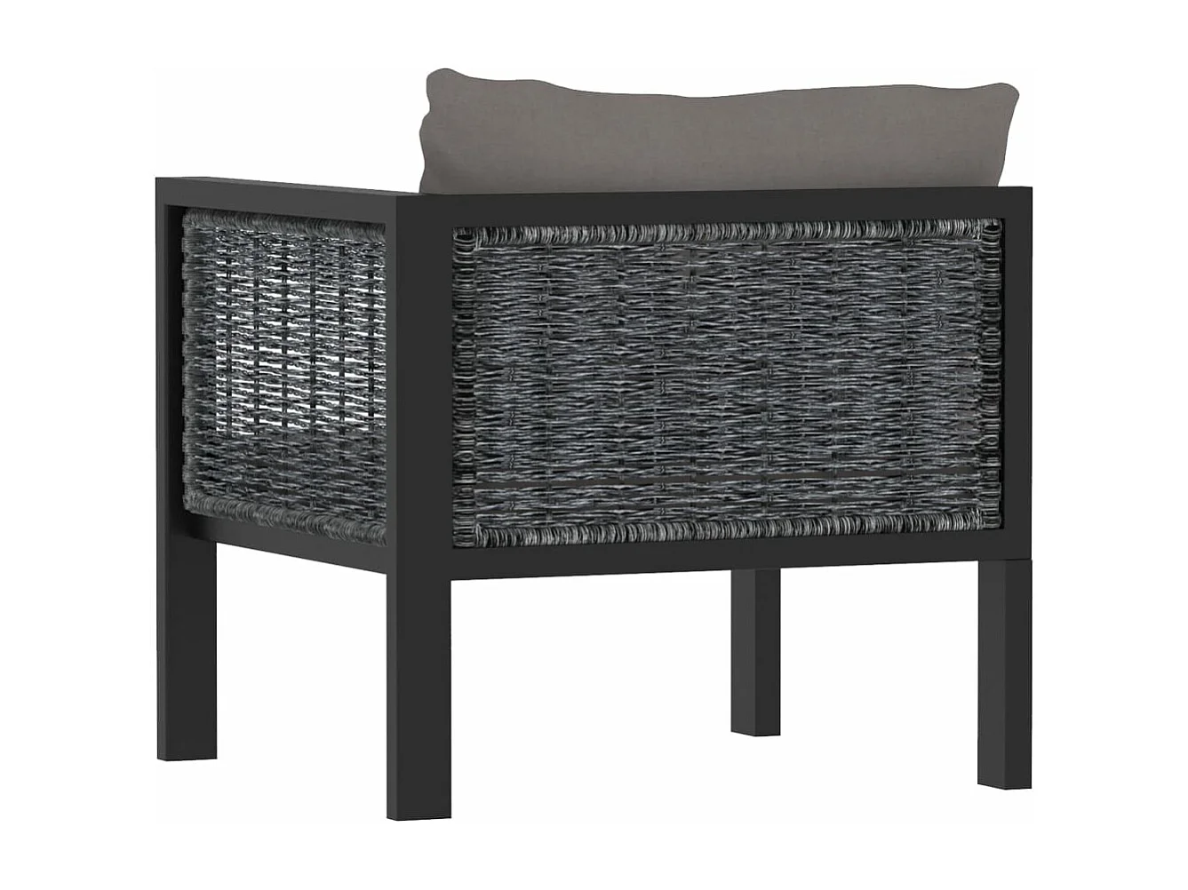 Sofá seccional esquina reposabrazos izq. ratán PE antracita ES341849