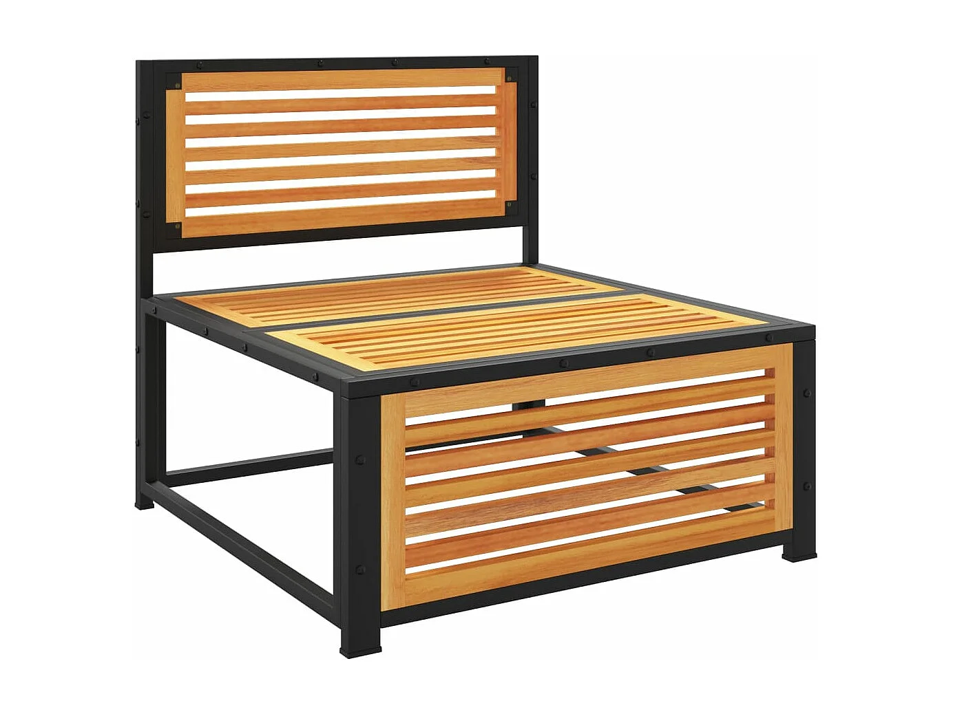 Canapé de jardin sans accoudoirs coussins bois massif d'acacia FR56224