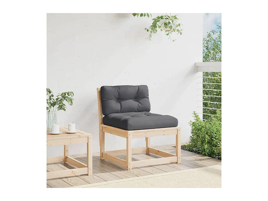 Canapé de jardin avec coussins bois de pin solide FR666080