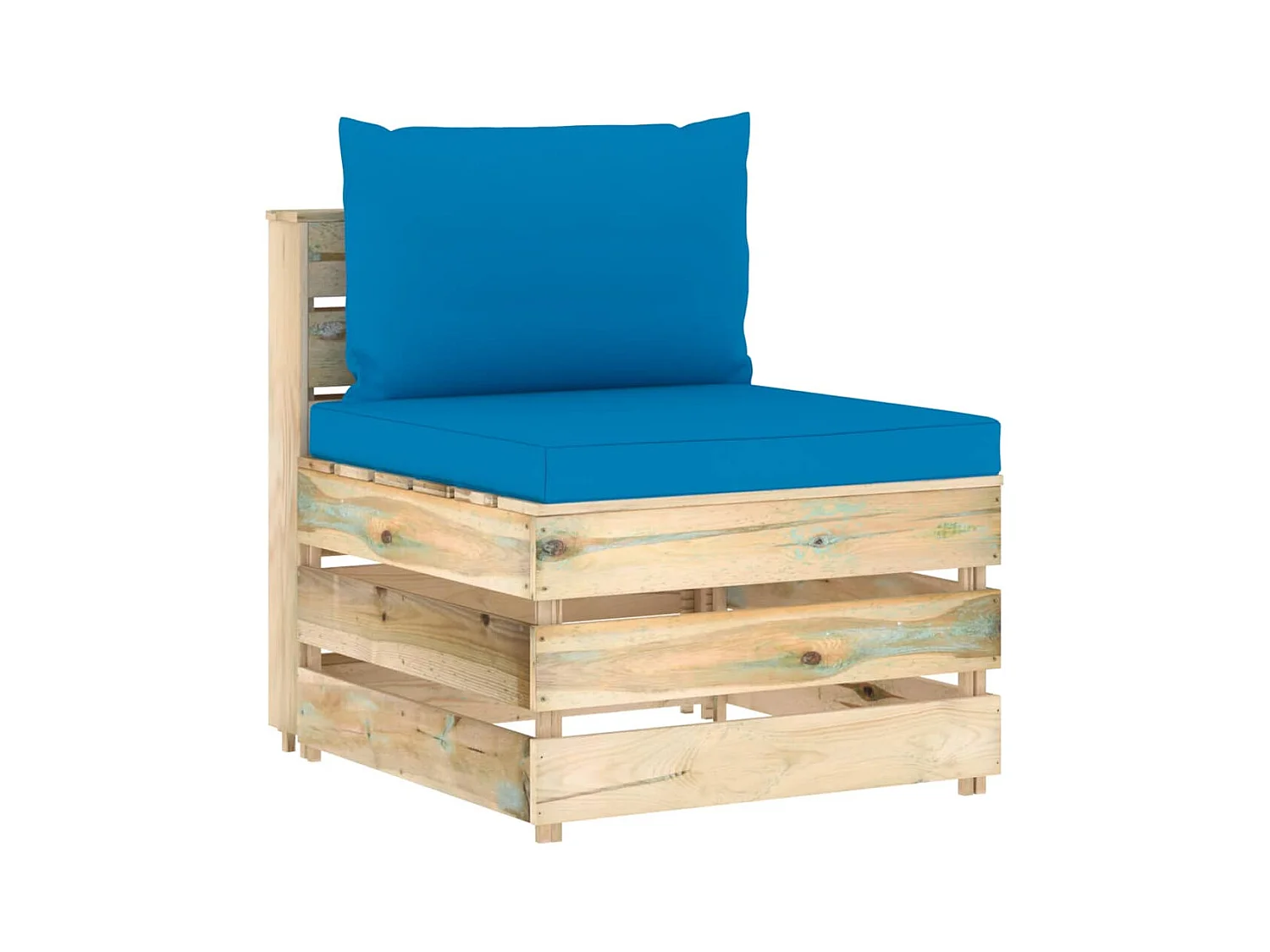 Canapé central sectionnel avec coussins Bois imprégné de vert FR49801