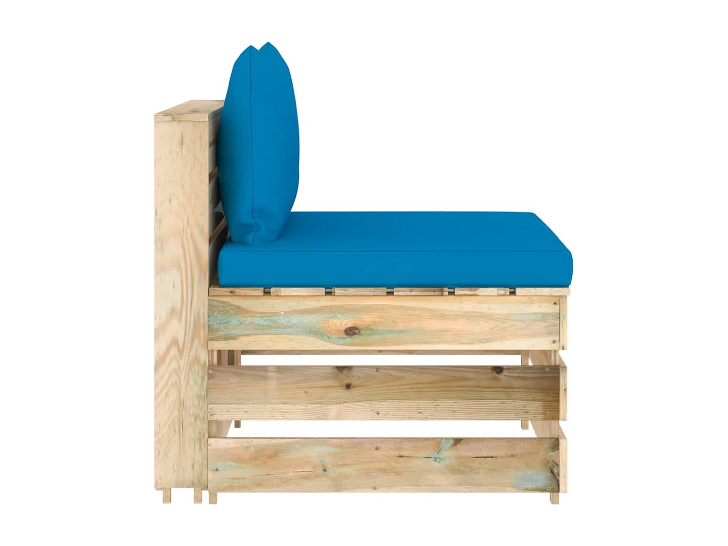 Canapé central sectionnel avec coussins Bois imprégné de vert FR49801