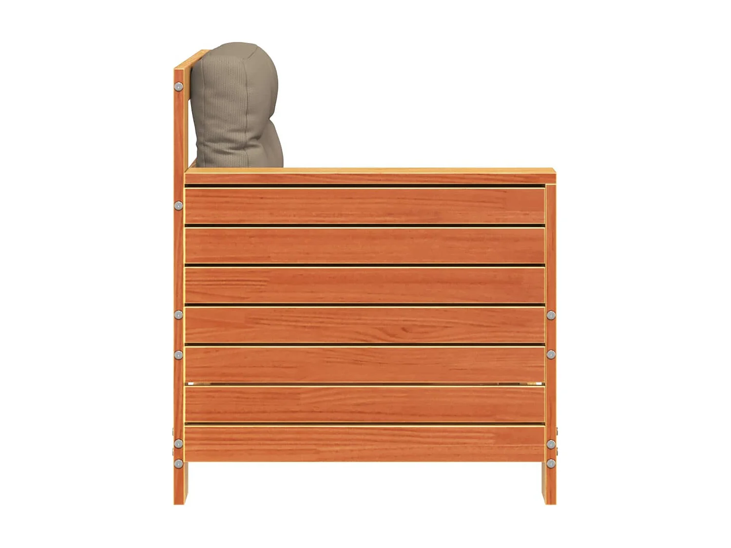 Canapé de jardin accoudoir coussins cire marron bois pin massif FR569042