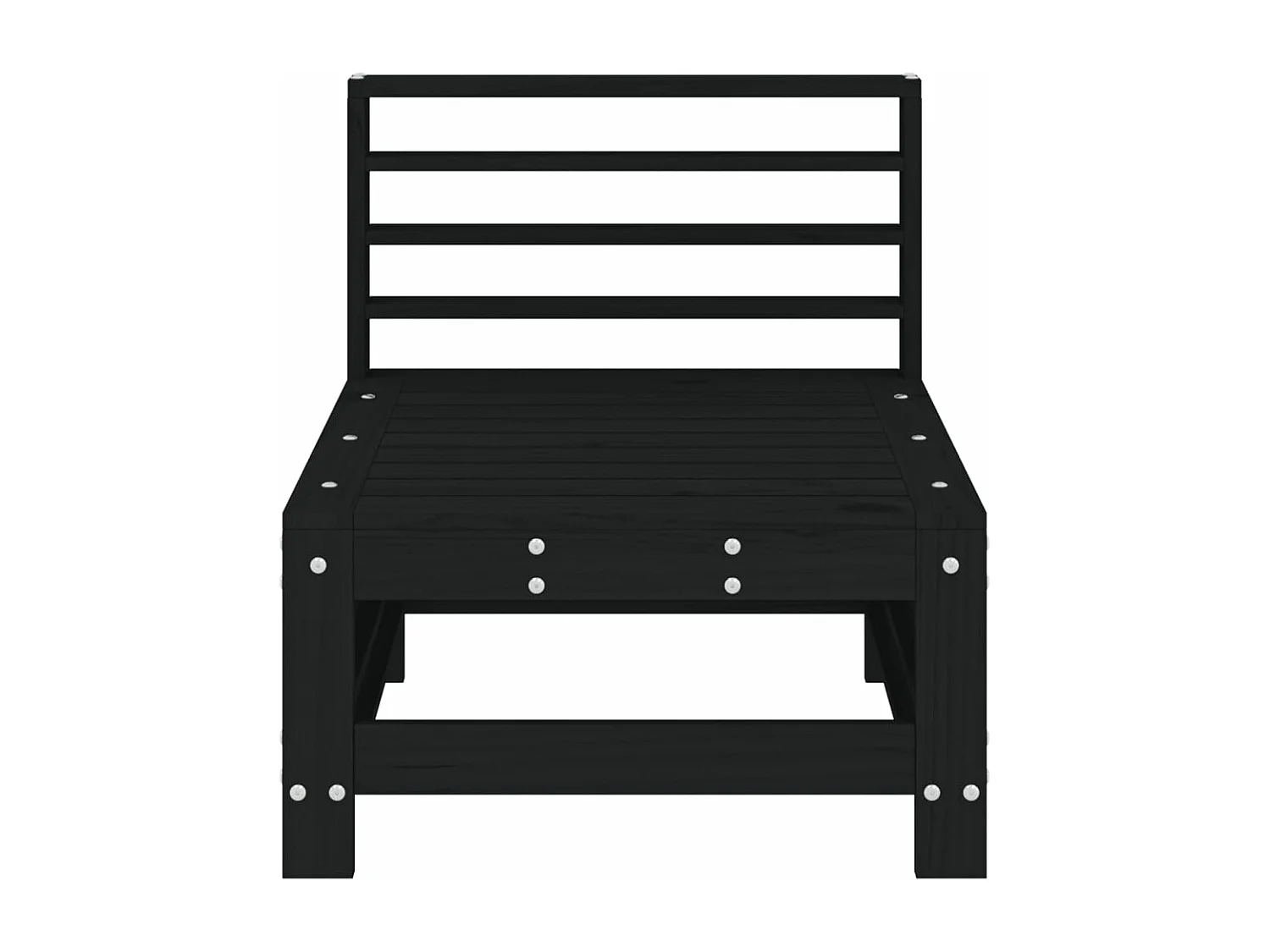 Canapé central de jardin noir bois de pin massif FR61767