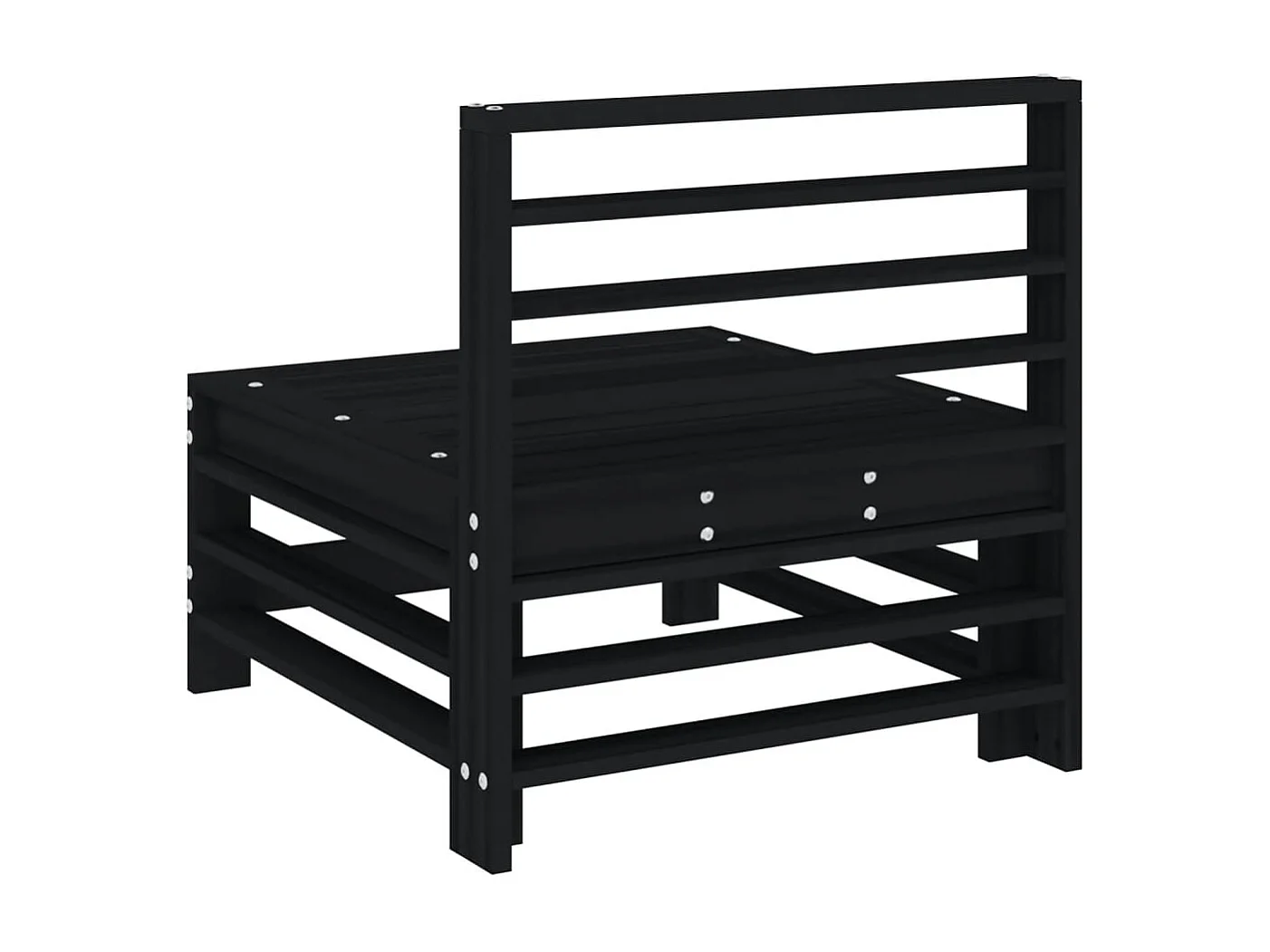 Canapé central de jardin noir bois de pin massif FR61767