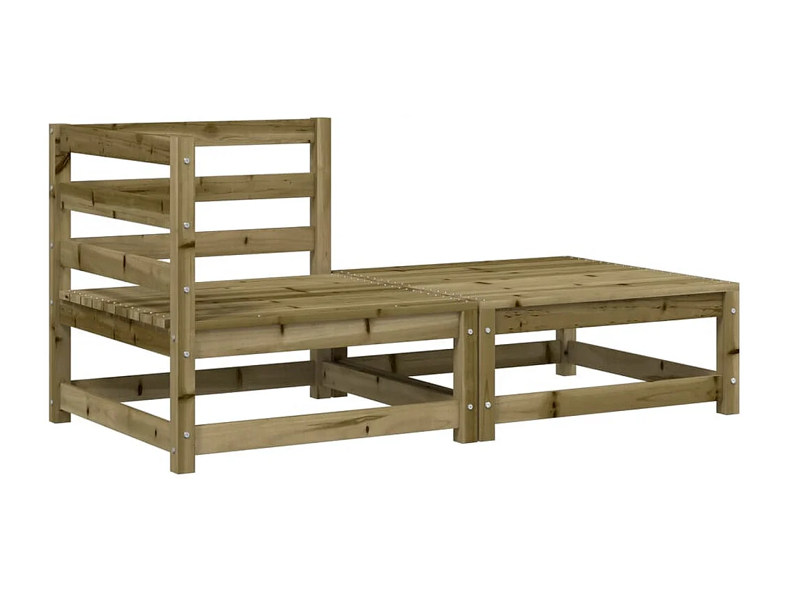Canapé d'angle de jardin avec coussins et repose-pieds FR21656