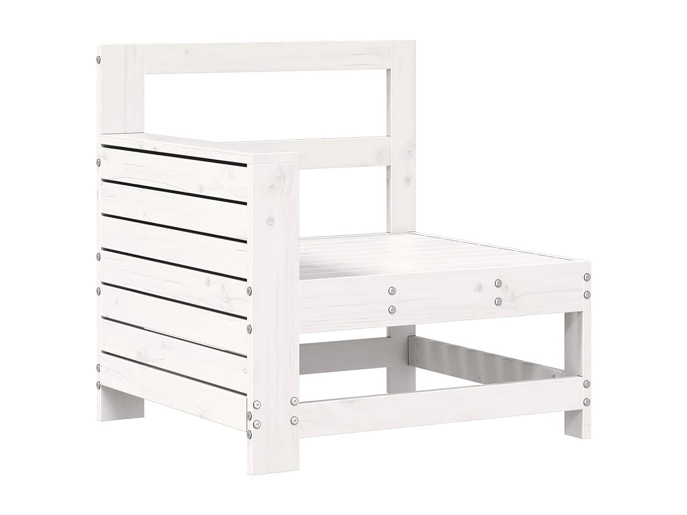 Canapé de jardin accoudoir blanc 69x62x70,5 cm bois pin massif FR279267