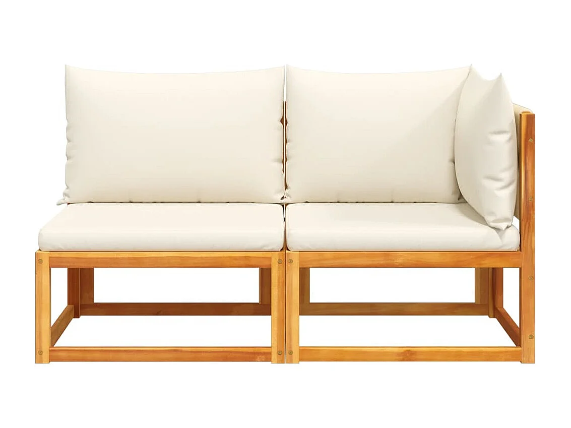 Canapé de jardin avec coussins 2 places bois massif d'acacia FR115141