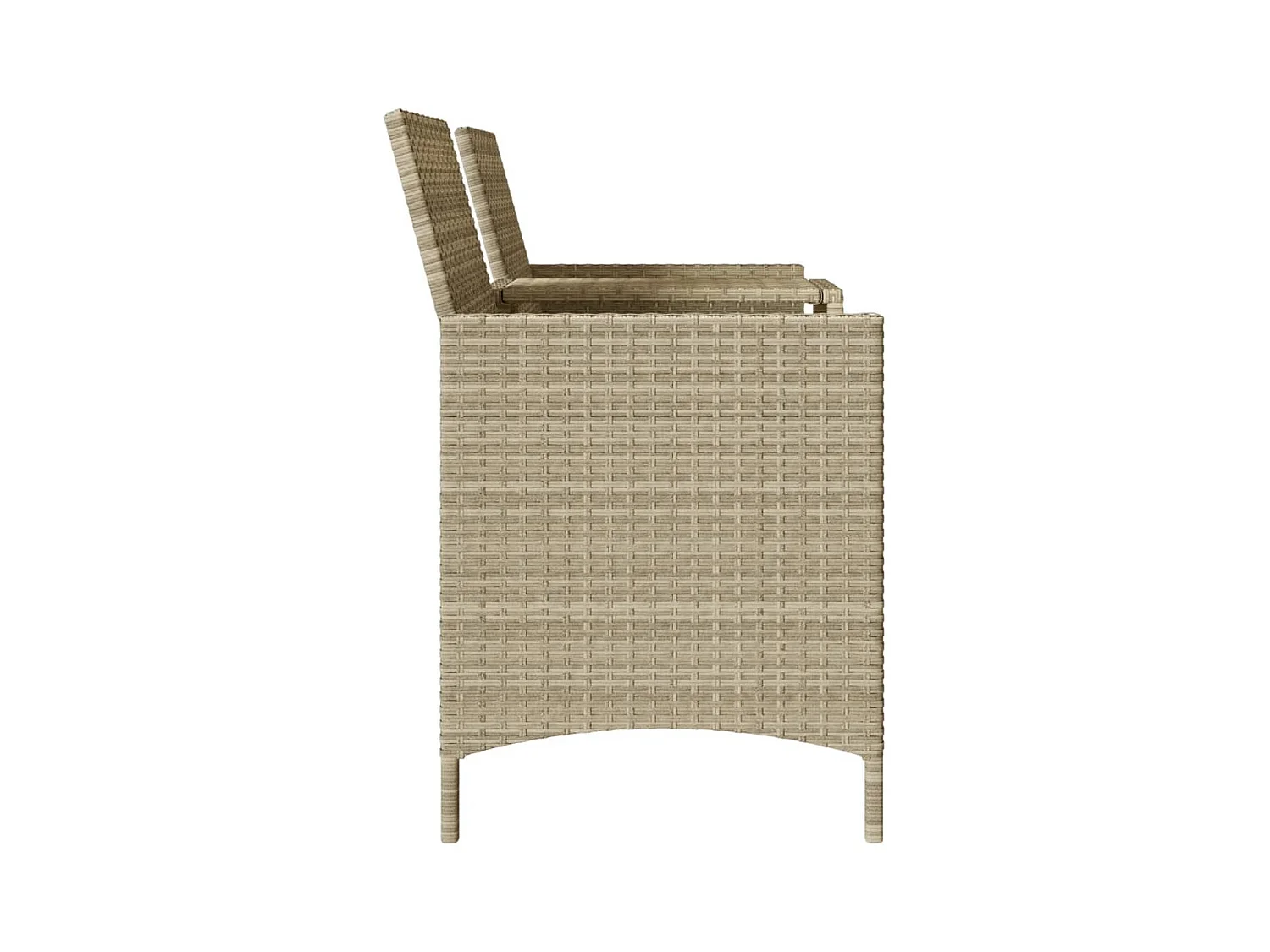 Tuinbank 2-zits met tafel en kussens poly rattan lichtgrijs BE314434