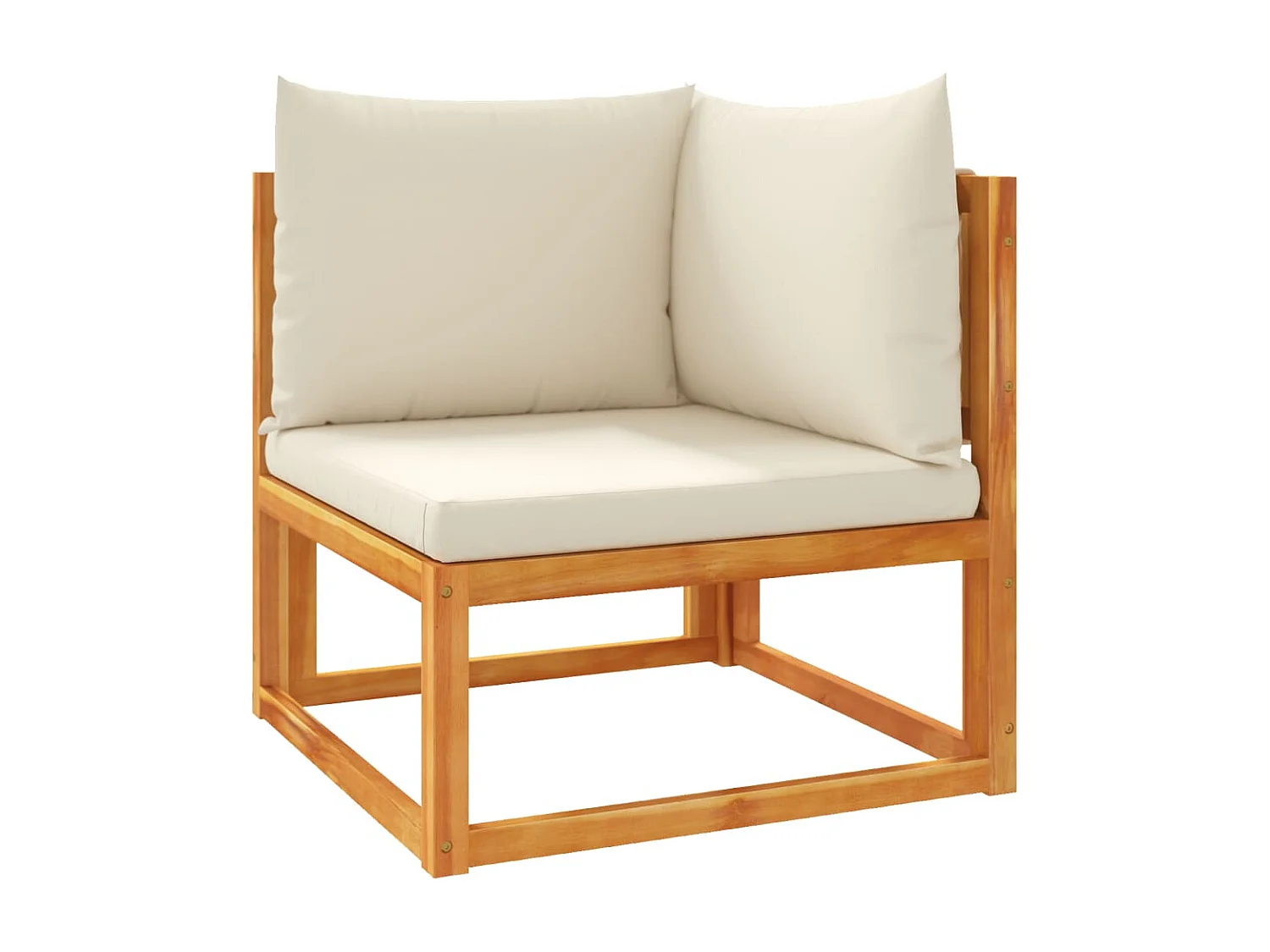 Lot de 2 Canapés d'angle de jardin et coussinspcs bois massif d'acacia FR707556