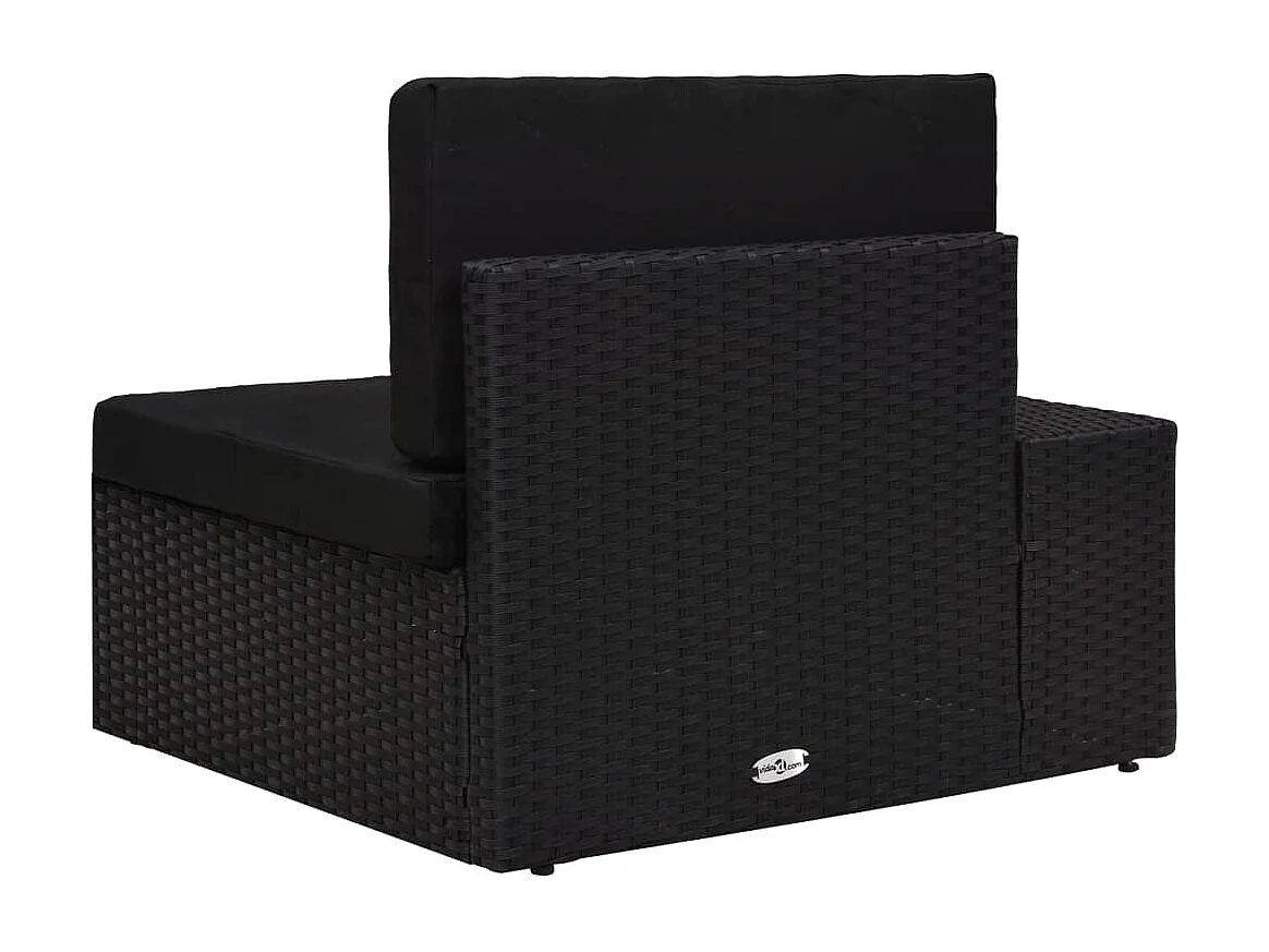 Sofá seccional canto c/ apoio de braços direito vime PE preto PT453137