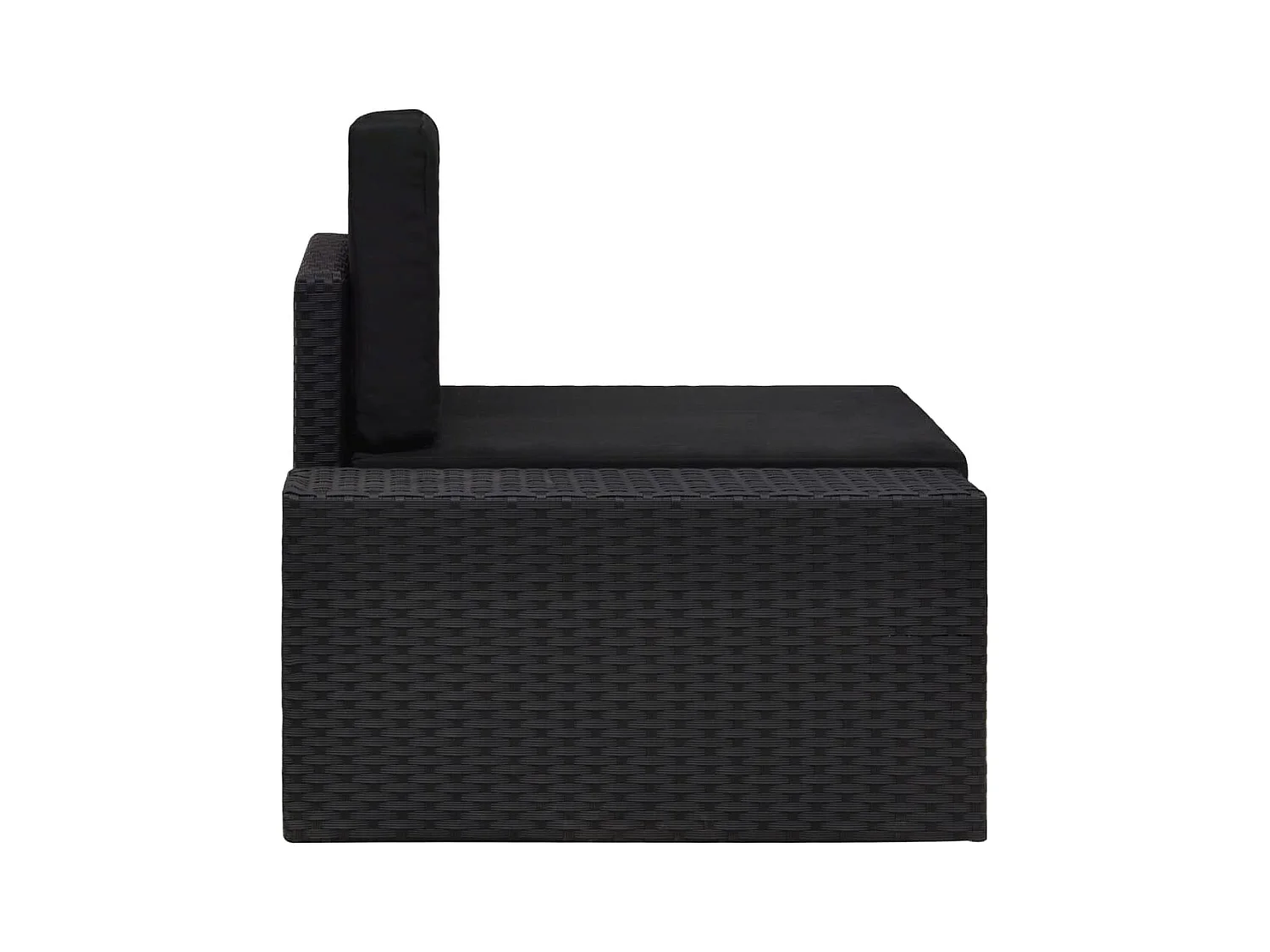 Canapé d'angle sectionnel accoudoir droit Résine tressée Noir FR938423