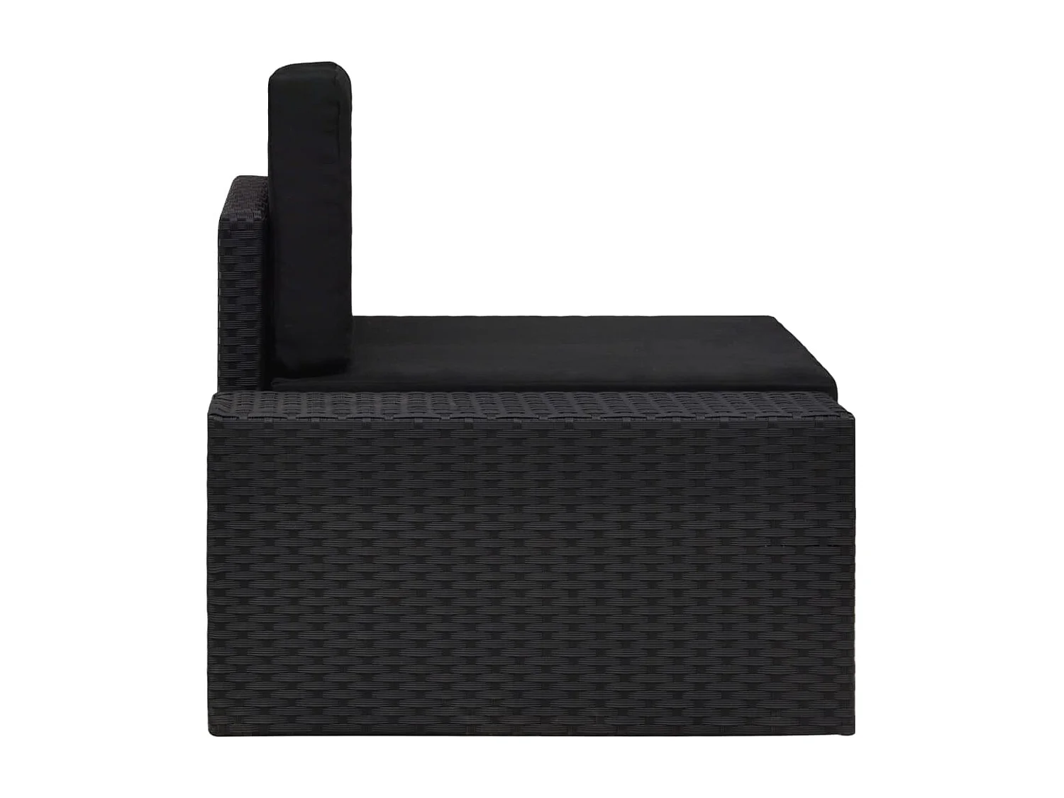 Canapé d'angle sectionnel accoudoir droit Résine tressée Noir FR938423