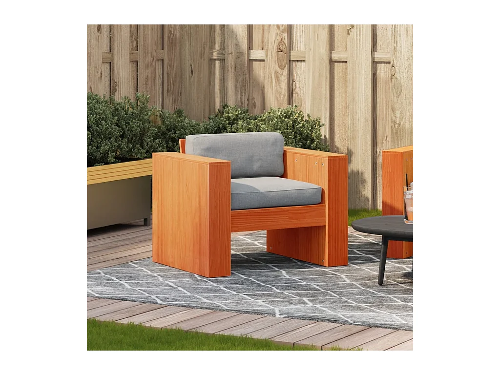 Tuinbank 79x60x62 cm massief grenenhout wasbruin BE142891