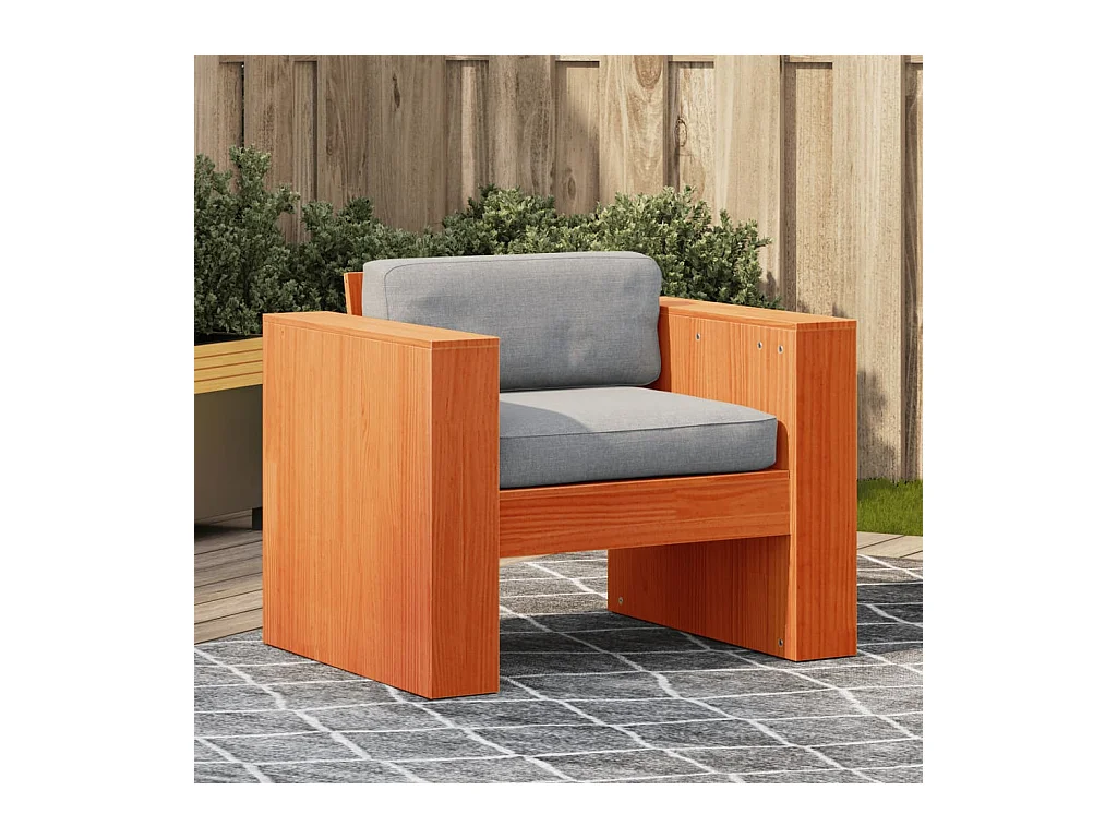 Tuinbank 79x60x62 cm massief grenenhout wasbruin BE142891