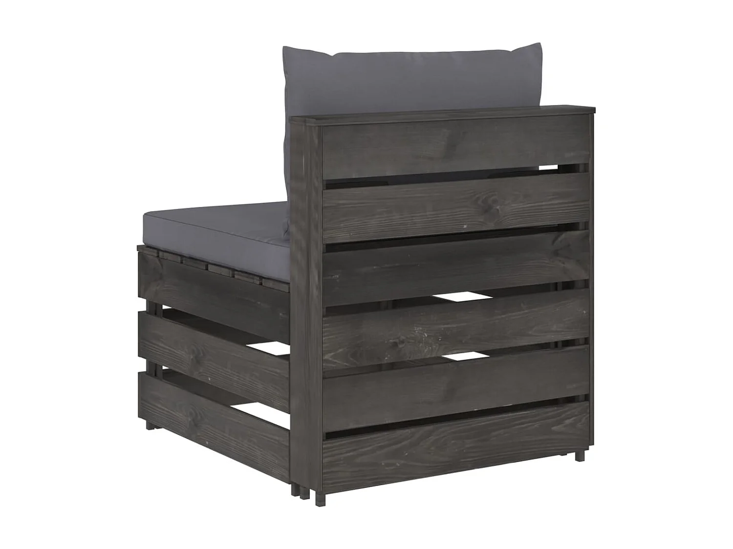 Canapé central sectionnel avec coussins Bois imprégné de gris FR80777
