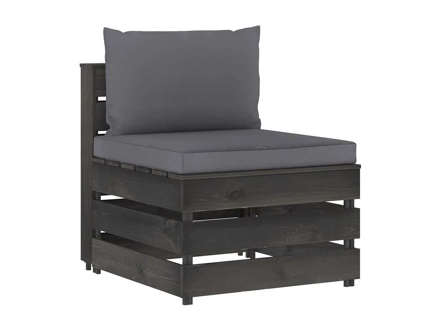 Canapé central sectionnel avec coussins Bois imprégné de gris FR80777