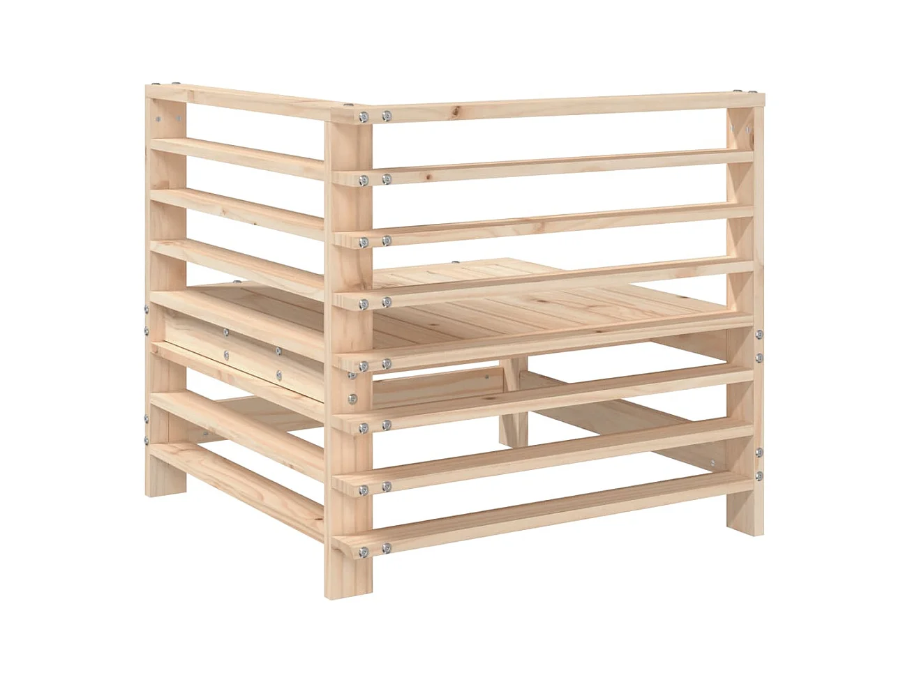 Canapé d'angle de jardin bois de pin massif FR41041