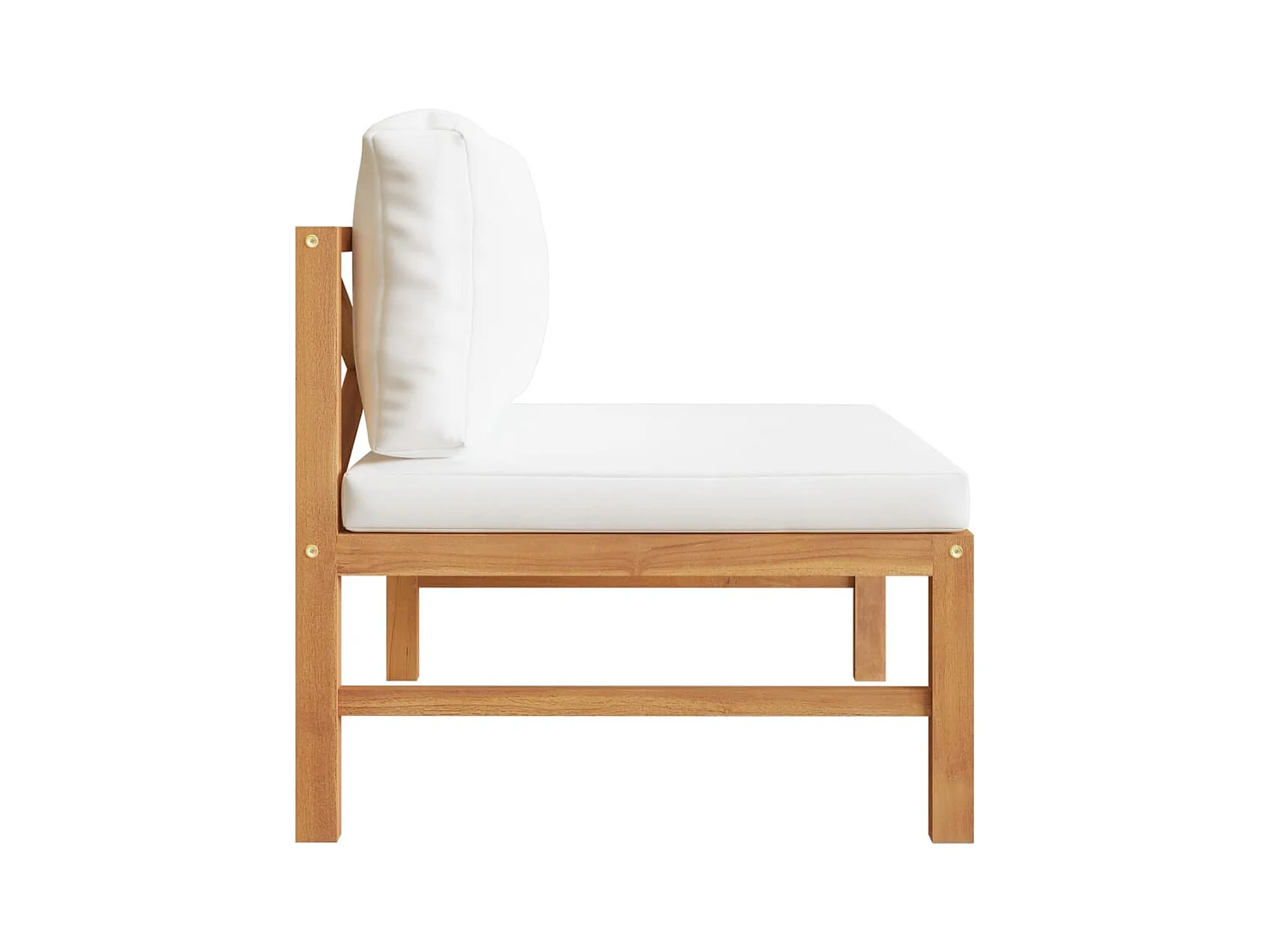Canapé central avec coussins crème Bois de teck solide FR69988