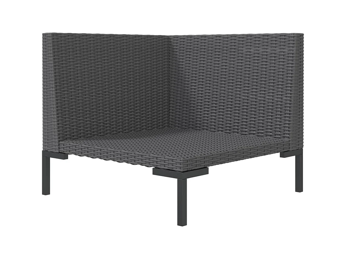 Canapé de jardin avec coussins Résine tressée demi-ronde FR86433