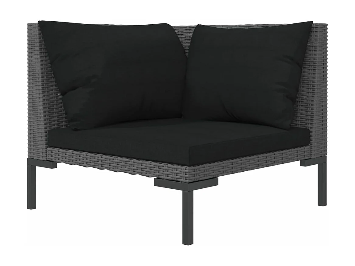 Canapé de jardin avec coussins Résine tressée demi-ronde FR86433