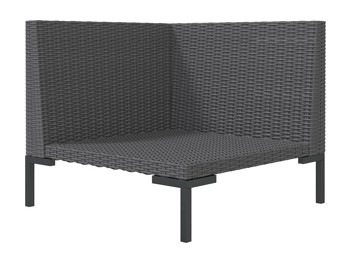 Canapé de jardin avec coussins Résine tressée demi-ronde FR86433