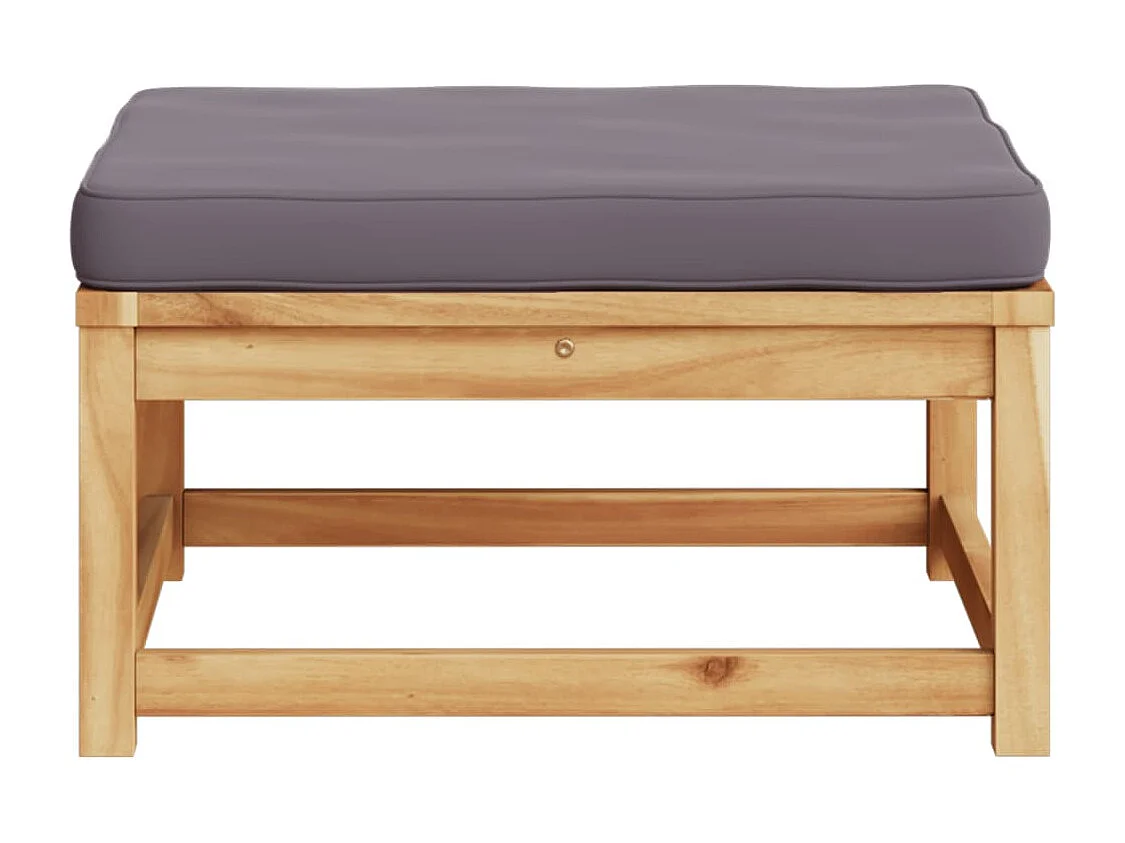 Canapé de jardin - Repose-pied de jardin avec coussins bois massif d'acacia FR64217