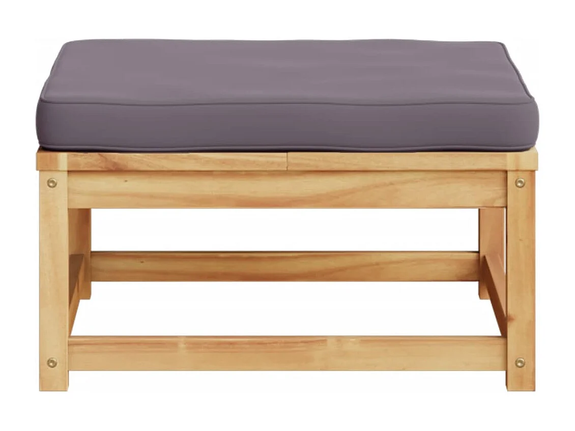 Canapé de jardin - Repose-pied de jardin avec coussins bois massif d'acacia FR64217