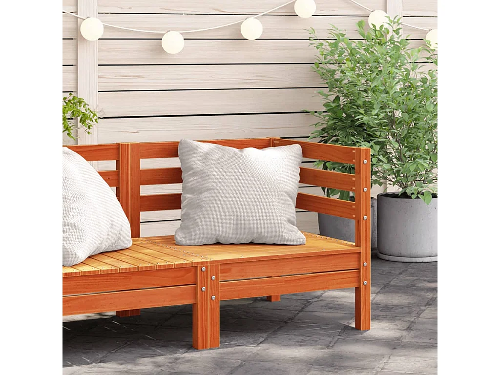 Canapé d’angle de jardin cire marron bois de pin massif FR62706