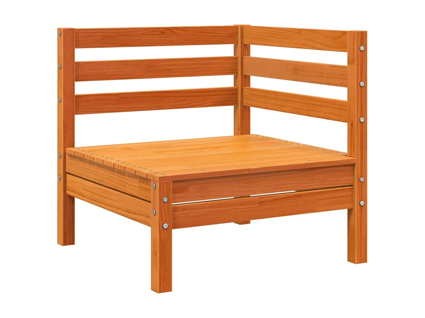 Canapé d’angle de jardin cire marron bois de pin massif FR62706