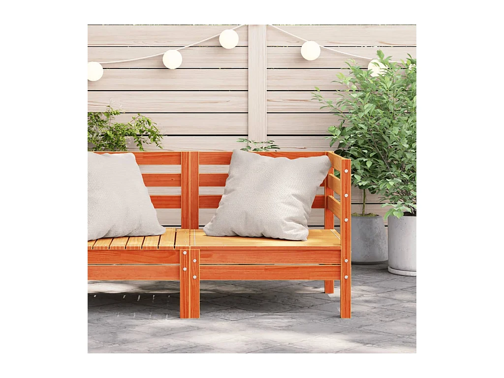 Canapé d’angle de jardin cire marron bois de pin massif FR62706