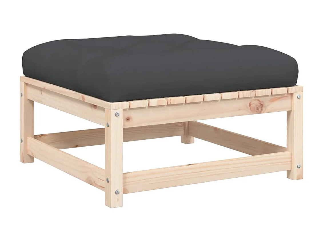 Canapé de jardin - Repose-pied de jardin avec coussin bois de pin massif FR96747