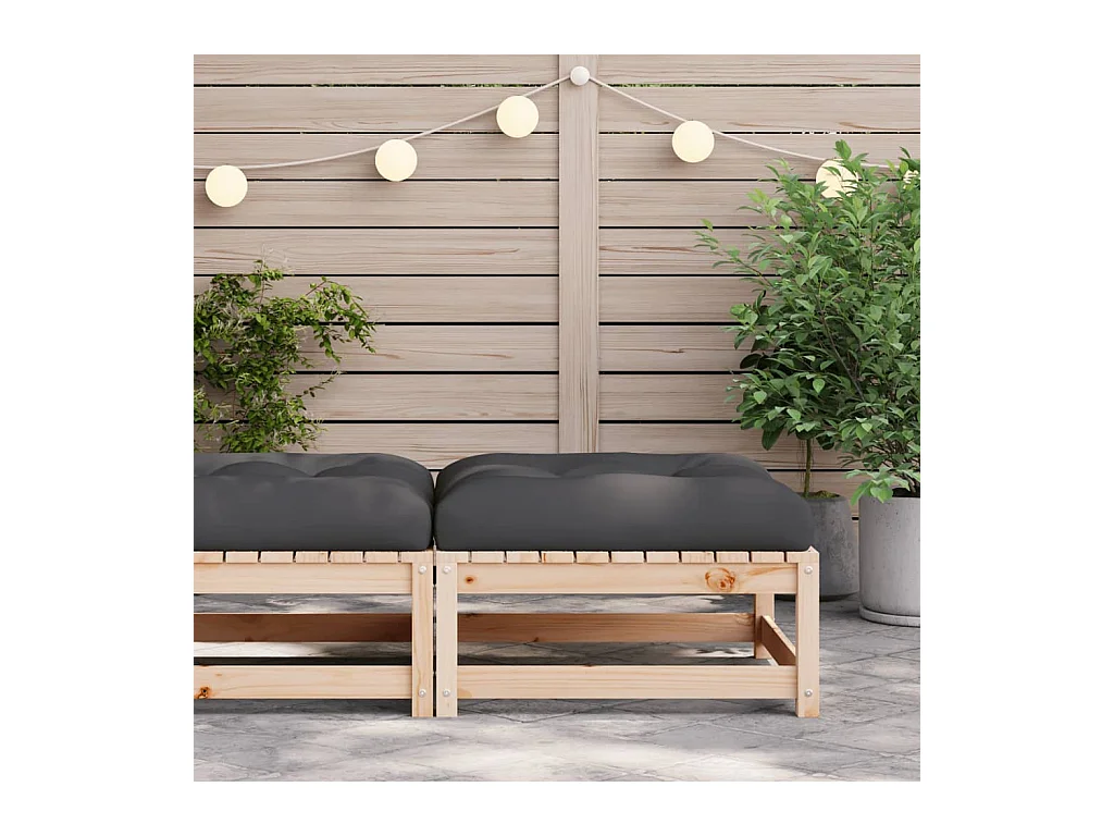 Canapé de jardin - Repose-pied de jardin avec coussin bois de pin massif FR96747