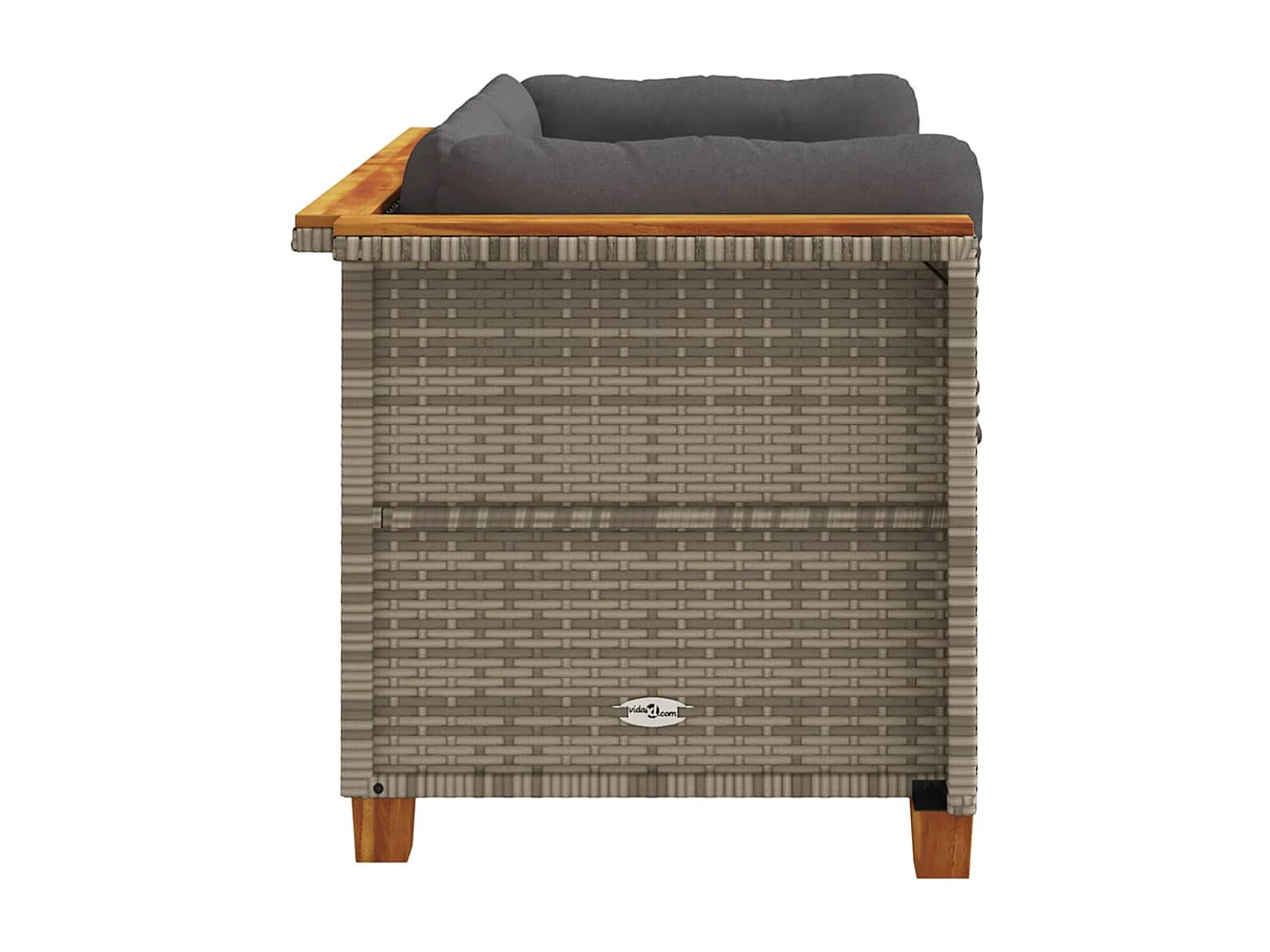 Tuinhoekbanken 2 st met kussens poly rattan grijs BE480490