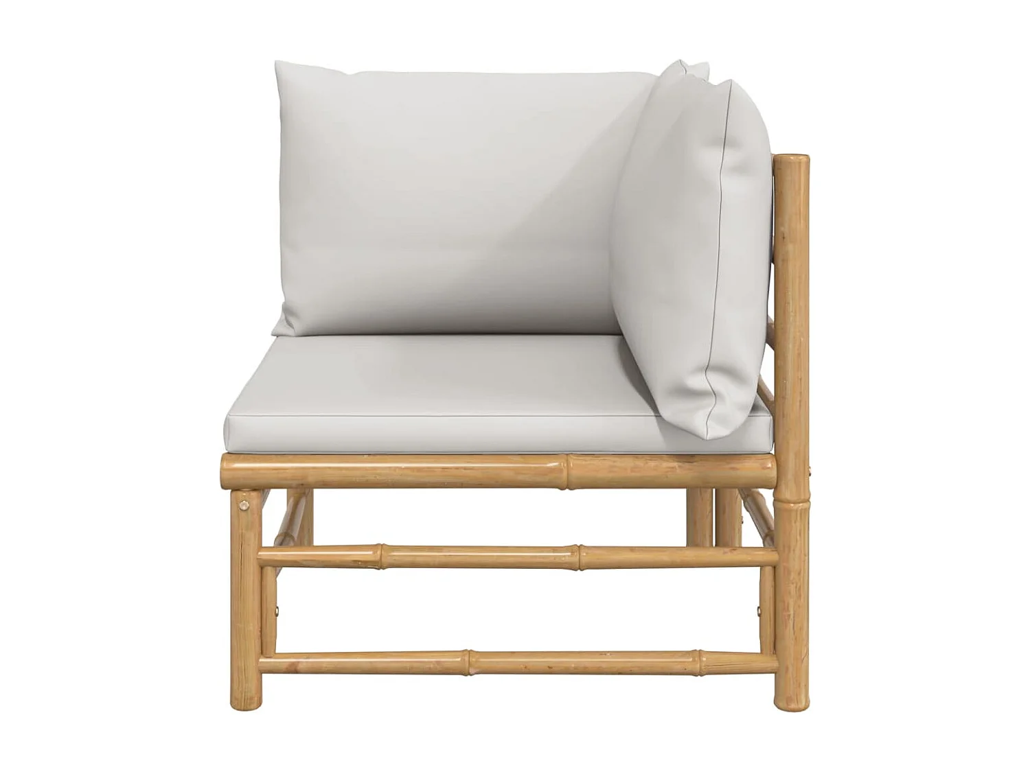 Canapé d'angle de jardin avec coussins gris clair bambou FR93979