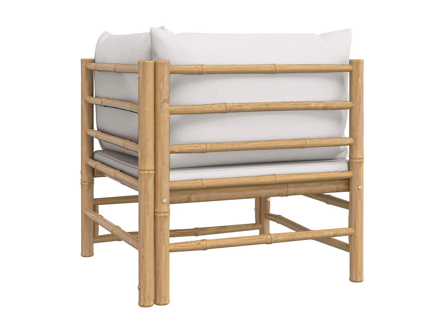 Canapé d'angle de jardin avec coussins gris clair bambou FR93979