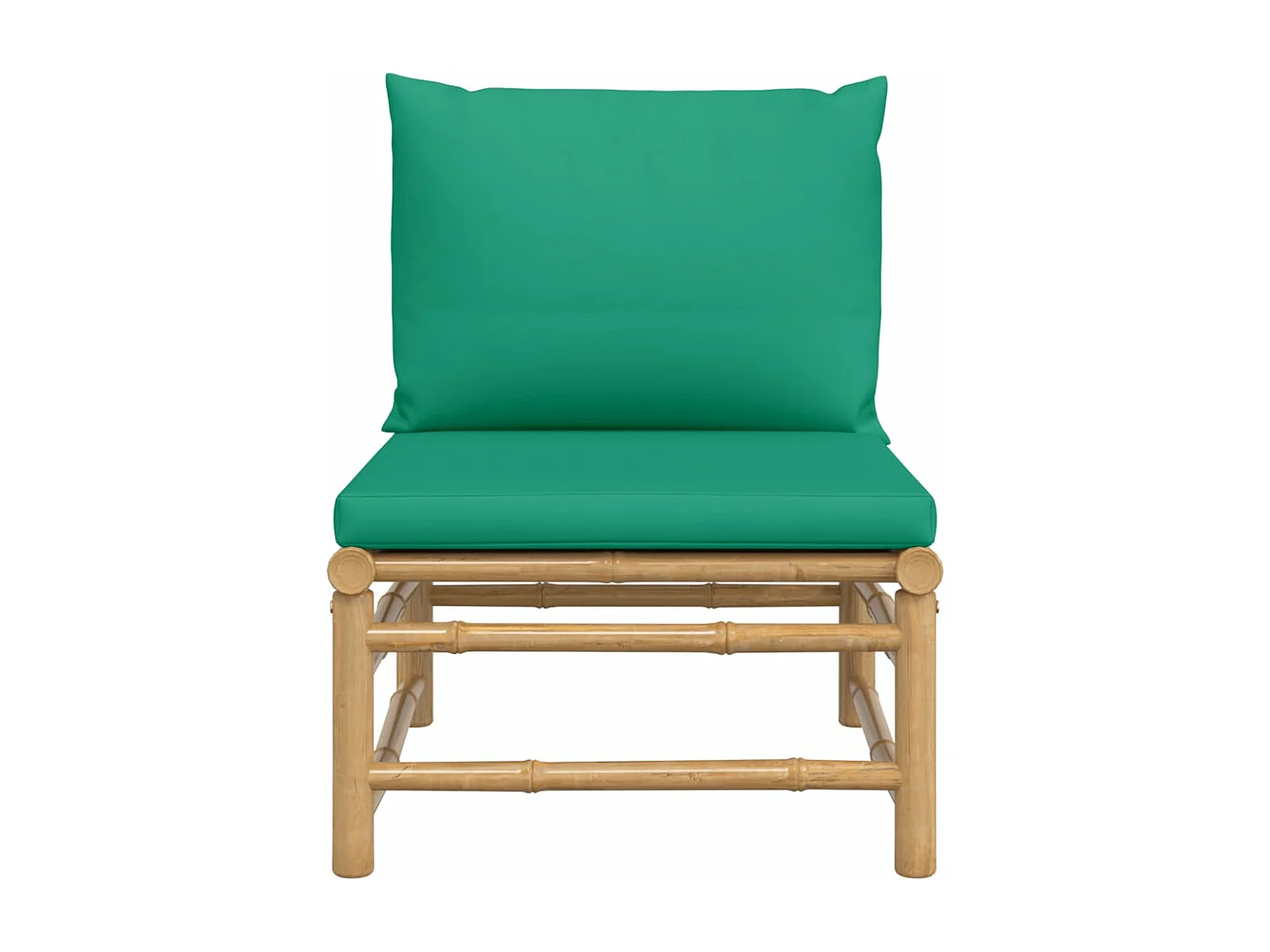 Canapé central de jardin avec coussins vert bambou FR92779