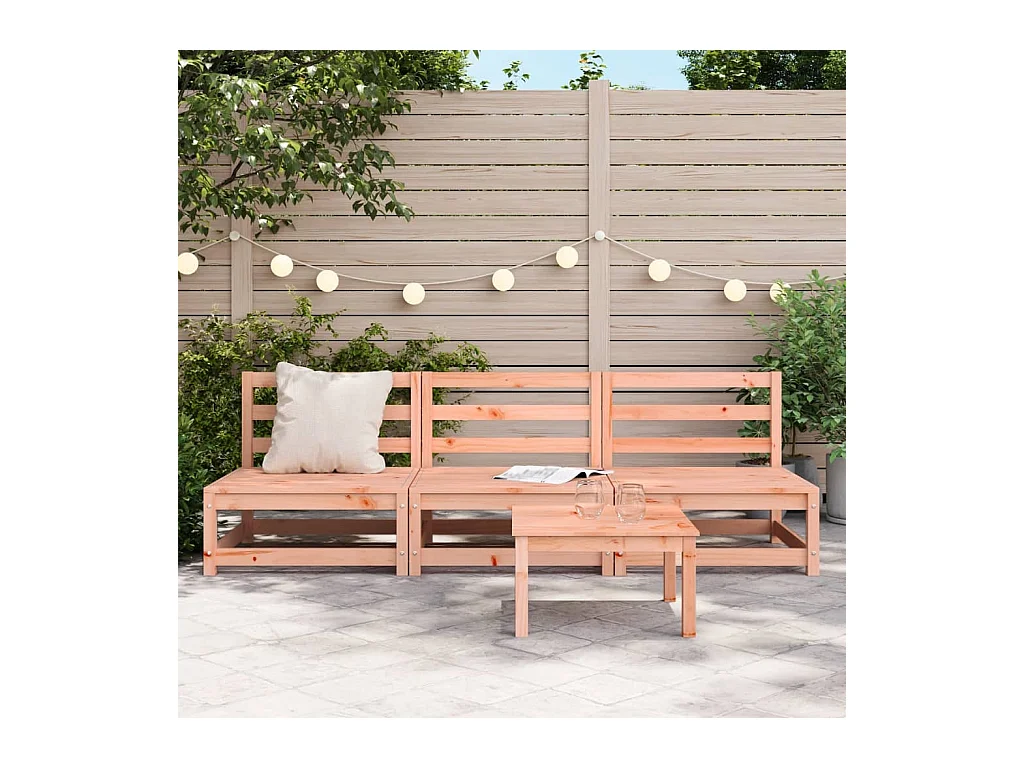 Canapés de jardin sans accoudoirs 3 pcs bois massif douglas FR14799